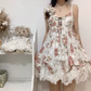 Flowy Ivory Floral Homecoming Dress A-Line Spaghetti Straps Lace Hem Mini Summer Dress RS695