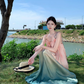 Beach holiday style gradient loose suspender beach dress atmosphere skirt R1580