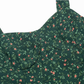 2025 Summer New Green Retro Platycodon Floral Waist Long Suspender Dress R0915