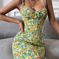 Green pastoral style suspenders waist slim short skirt homecoming dress R3214
