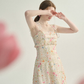 French seaside dress short skirt suspender skirt floral skirt R2759