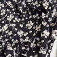 Tea break dress 2025 new dating rose island floral black dress medium-length ruffled skirt R0179
