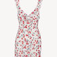 Dress Red Fruit Floral French V-neck Sleeveless Slim Fit Suspender Dress R2908
