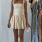 White suspenders waist slim short skirt homecoming dress R3881