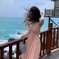 Travel photography clothes super fairy beach dress suspenders sexy backless dress R1575