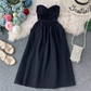 Dress women 2025 new sexy tube top waist off-shoulder solid color mid-length skirt all-match skirt R0367