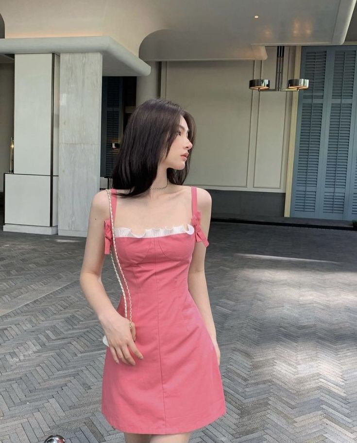 Pink suspender waist A-line short skirt homecoming dress R3239