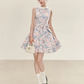 Elegant Floral Homecoming Dress A-Line High Collar Corset Mini Prom Dress RS715