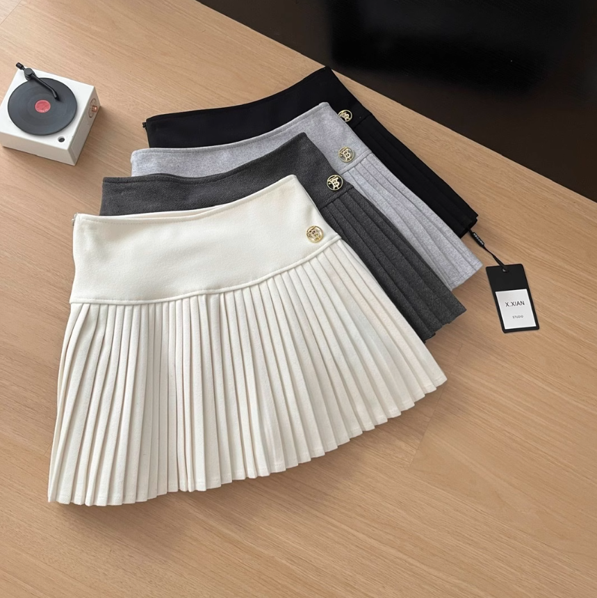 Hot girl pure desire style pleated skirt high waist slim sexy short skirt R2001