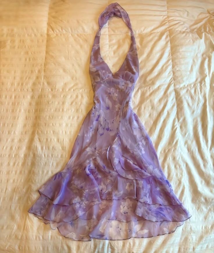 Dreamy purple floral waist halter neck mini skirt homecoming dress R2728