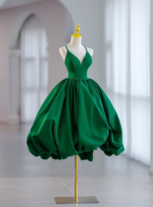 Vibrant Green Homecoming Dress , Silky Satin Corset Tulip Short Prom Dress RS1701