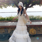 Atmosphere outfit suit holiday beautiful small sling hollow vest skirt a complete set R1746