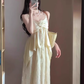 Gentle temperament irregular suspender top skirt two-piece suit for women R0534