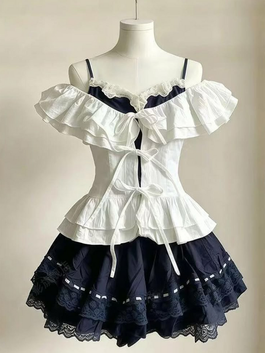 Collegiate Style Women's Homecoming Dress Cute Corset Mini Summer Dress RS2400