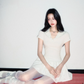 White Polo Neck Mini Dress Women With 3D Floral Detail And Textured Skirt R9421