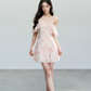 Summer Vacation Style Chiffon Dress With Ruffled Neckline And Fitted Waist R9428