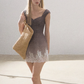 Elegant Short Dress with Lace Detail and Slim Fit for Women R9365