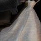 White halter-neck rhinestone-embellished long ball gown/bridal dress R8766