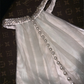 White halter-neck, fitted waist, elegant floor-length ball gown R6410