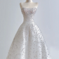 White strapless, fitted waist, full skirt, long ball gown R8164