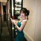 Vintage Lace Spaghetti Strap Ruffle Hem Dress R9155