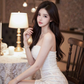 White strapless fitted short ball gown R7529