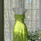 Light green halter-neck sexy cake skirt short ball gown R8099