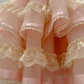Pink suspender waist puff cake skirt homecoming dress R5039