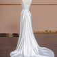 White strapless fitted long ball gown/bridal dress R8309