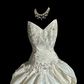 Ivory white strapless fitted waist puffy cake skirt long ball gown R6650
