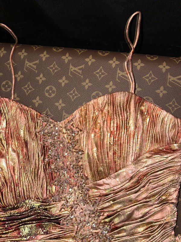 Rose gold halter-neck fitted waist pleated elegant long ball gown R7009