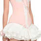 Pink halter neck slim waist white bud skirt short skirt homecoming dress R4470