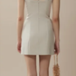 Satin suspenders waist slimming hip skirt homecoming dress R4388