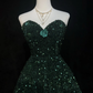 Green Strapless Sequined Waist Slim A-Line Short Skirt Homecoming Dress R4958