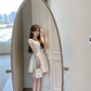 White baby doll collar slim waist A-line cute short skirt R5033