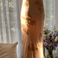 Light brown halter-neck long ball gown R7756