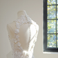 White floral appliqué sexy fitted long ball gown/bridal dress R8455