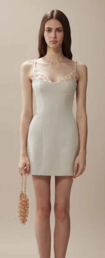 Satin suspenders waist slimming hip skirt homecoming dress R4388