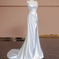White strapless fitted long ball gown/bridal dress R8309