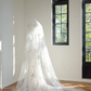White floral appliqué sexy fitted long ball gown/bridal dress R8455