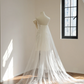Off-white strapless fitted satin short ball gown, bridal dress R8552