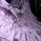 Purple halter-neck, tiered, long ball gown R6969