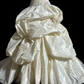 Ivory white strapless fitted waist puffy cake skirt long ball gown R6650