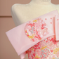 Pink floral print off-the-shoulder fitted A-line long ball gown/bridal dress R8395