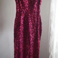 Rose pink sequined halter top, fitted waist, bodycon long ball gown R6769