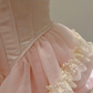 Pink suspender waist puff cake skirt homecoming dress R5039