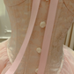 Pink suspender waist puff cake skirt homecoming dress R5039