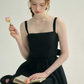 Black Cami Mini Dress Women With Back Bow Detail And Open Back R9475