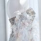 Champagne-colored, rhinestone-embellished, strapless, fitted, long ball gown/bridal dress R8856