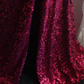 Rose pink sequined halter top, fitted waist, bodycon long ball gown R6769